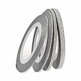 Цукрова нитка для нігтів у рулоні, срібло - 3мм, фото 2