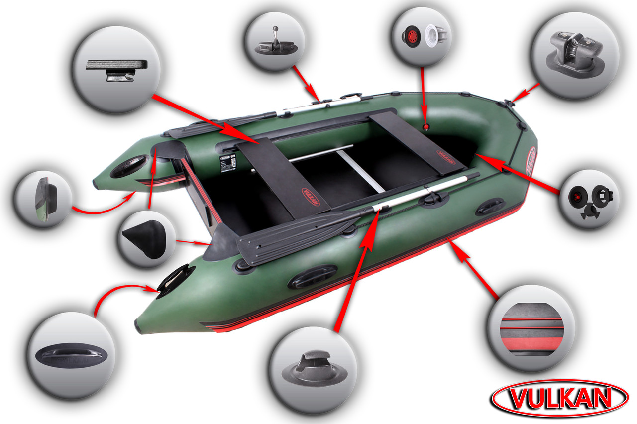 Фірмовий кільова човен Vulkan VMK325 на 38 балоні