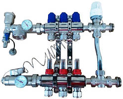 Колектор для теплої підлоги з триходовим клапаном.