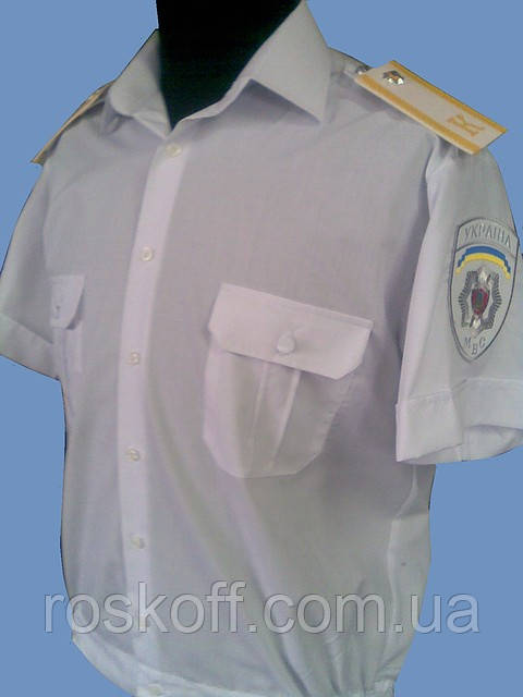 Форменная рубашка белая с коротким рукавом " тенниска " - фото 1 - id-p3714617