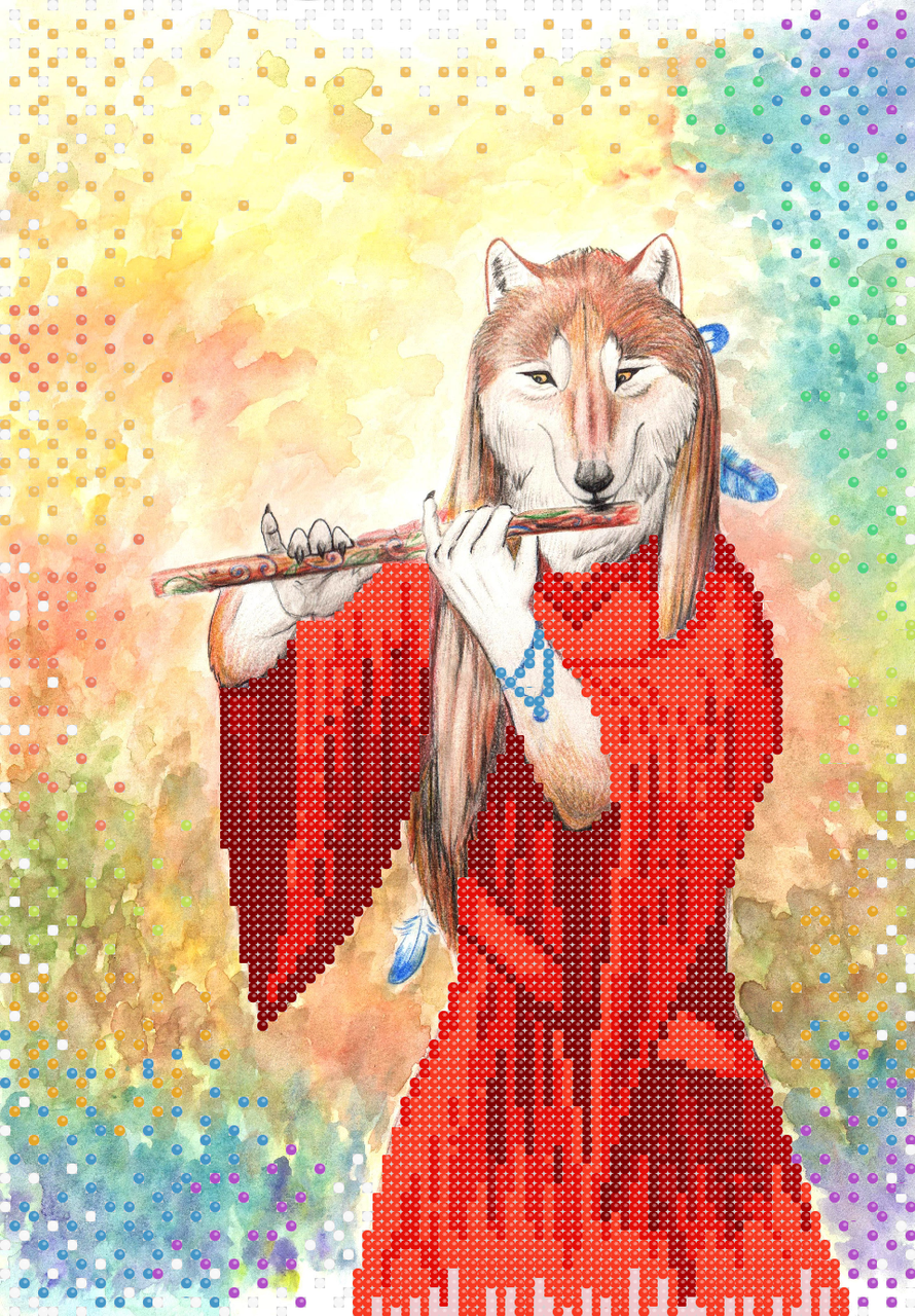 Схема для бісеру Лисиця і флейта, фото 1