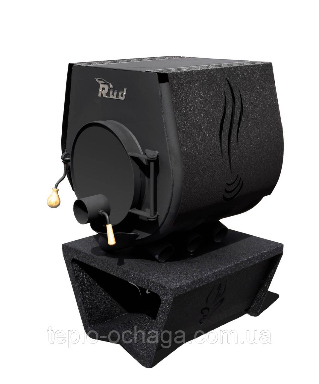 Дровяна пічка Rud Pyrotron Кантрі 01 з варильною поверхнею обшивка декоративна (чорна)