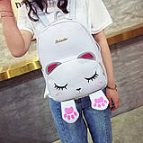 Рюкзак жіночий Кіт з лапками (сірий), фото 2