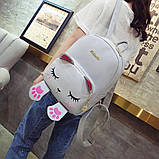 Рюкзак жіночий Кіт з лапками (сірий), фото 3
