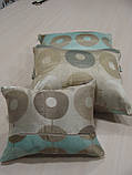 Комплект подушок 3 шт. беж і бірюза Диско, фото 2
