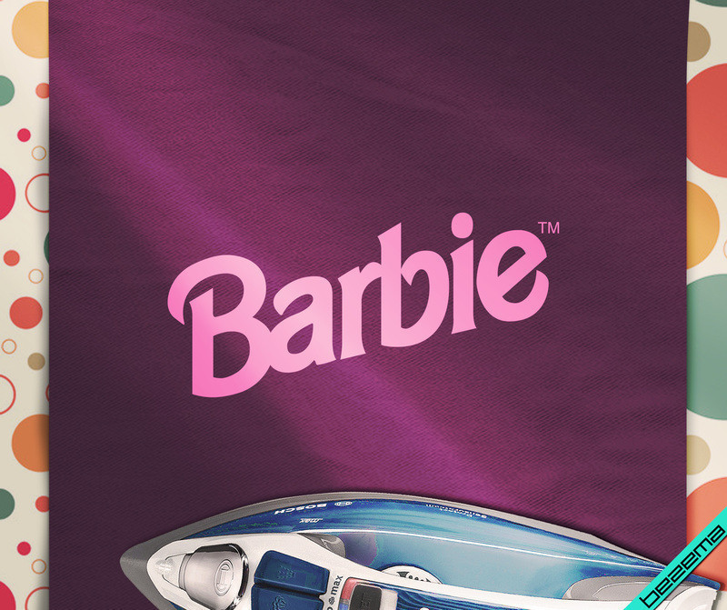 Аплпикации на скатертини логотип Barbie [Свій розмір і матеріали в асортименті]