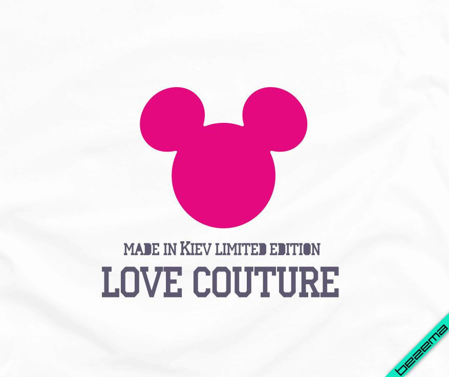 Термопринт на шарфи Міккі love couture [Свій розмір і матеріали в асортименті]