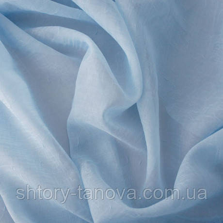 Тканина шифон вуаль креш блакитна, фото 1