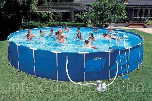 Каркасний басейн Intex-інтекс 57966 Metal Frame Pool (732 х 132 см) + фільтруючий насос + аксесуари київ