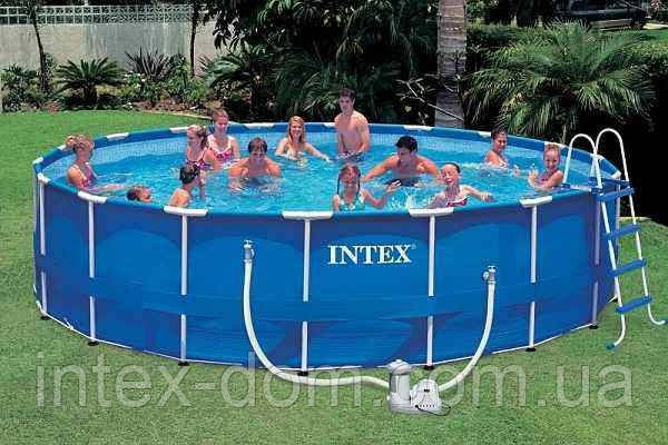 Каркасний басейн Intex-інтекс 54952 Metal Frame Pool (549 х 122 см) + фільтруючий насос + аксесуари київ