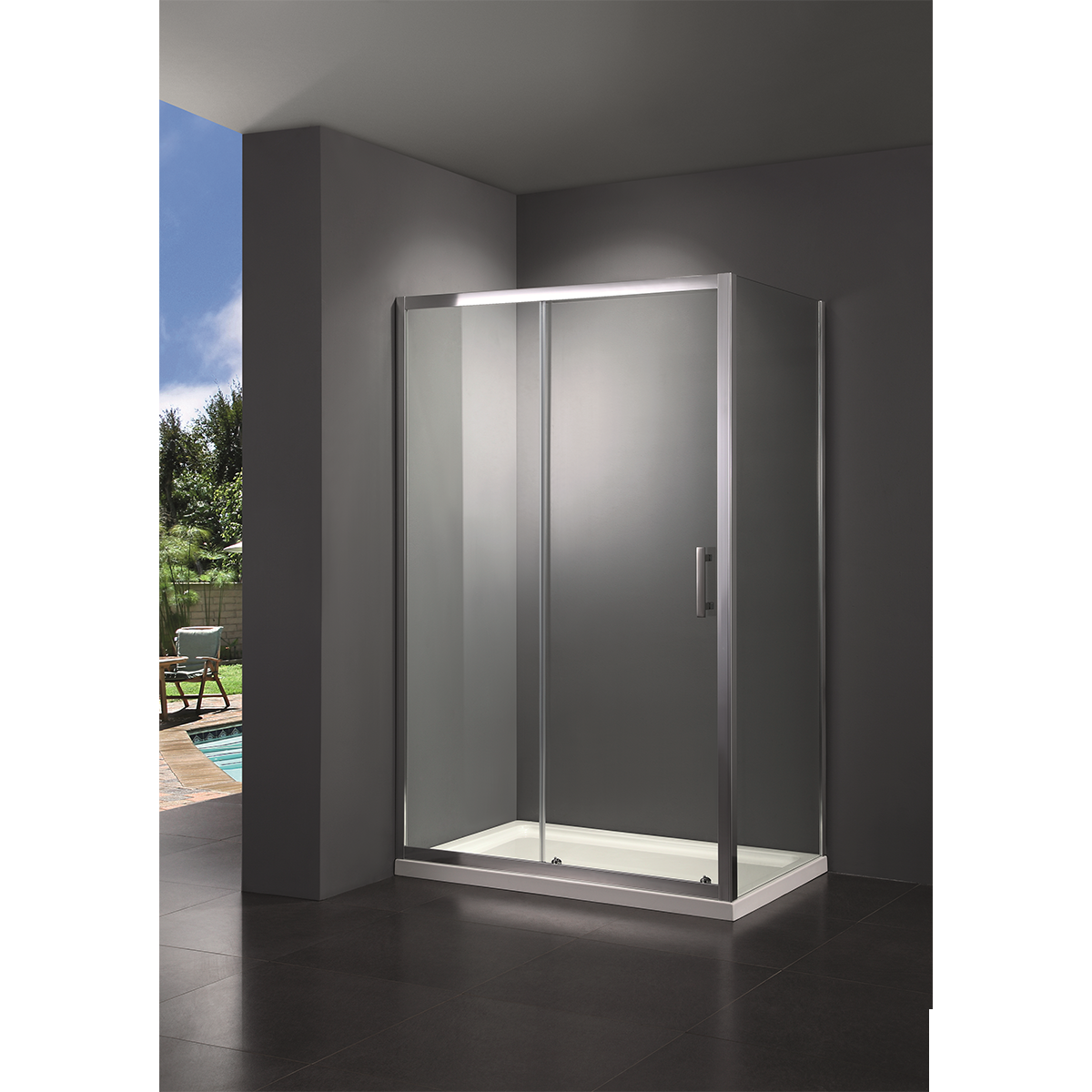 ДУШЕВА КАБІНА120х80х190 PRIMERA FRAME SHRC55126 скло прозоре