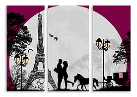 Модульна картина закохані в Парижі