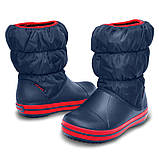 Чоботи зимові для хлопчика сноубутсы непромокальні дутики / Crocs Kids Winter Puff Boot (14613), Темно-сині, фото 3