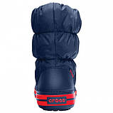 Сапоги зимние для мальчика сноубутсы непромокаемые дутики / Crocs Kids Winter Puff Boot (14613), Темно-синие, фото 4