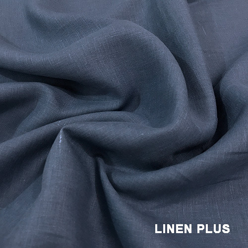 Синя натуральна лляна тканина, колір 168