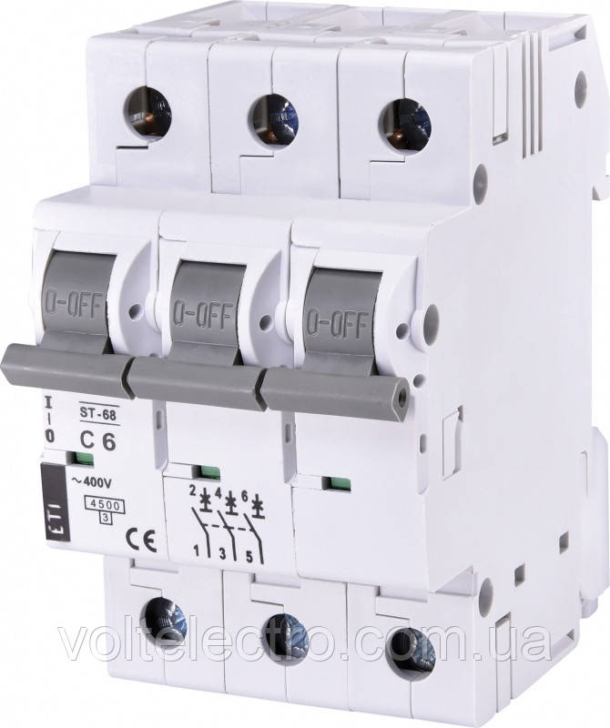 Автоматичний вимикач ST 68 3p C6 4,5 kA, фото 1