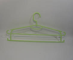 Салатова двоярусна вішалка плічка 42,5 см пластикова для одягу