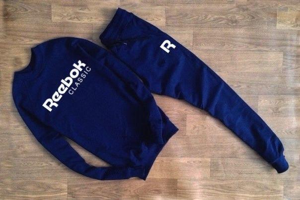 Reebok спортивный костюм мужской синий