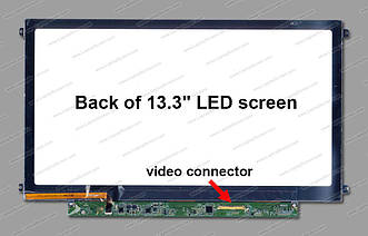 13.3" HD 1366x768, ChiMei-Innolux N133BGE-LB1, TFT, LED, 40-pin, матова, slim, кріплення - бічні вушка