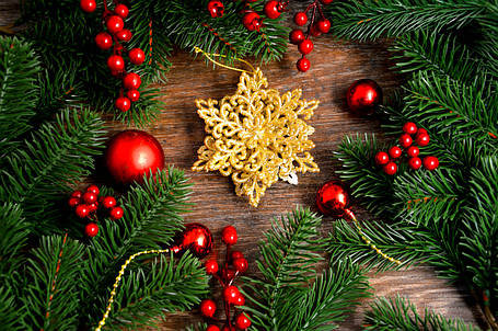 Новорічна іграшка Сніжинка об'ємна золота СА000, фото 2