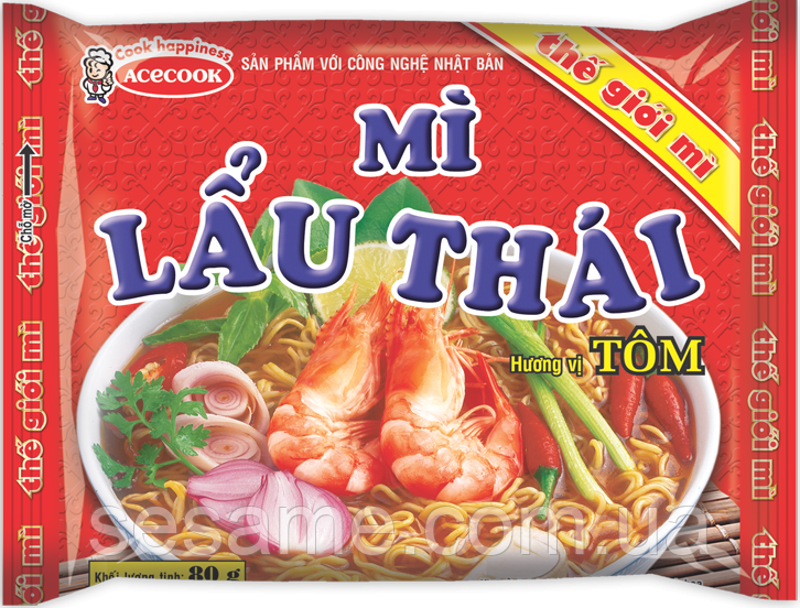 В'єтнамська локшина швидкого приготування креветка Mi Lau Thai 75г