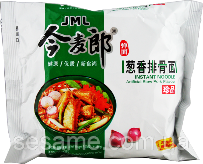Китайська локшина рамен швидкого приготування свинячі ребра JML INSTANT NOODLE 109 г TANT NOODLE