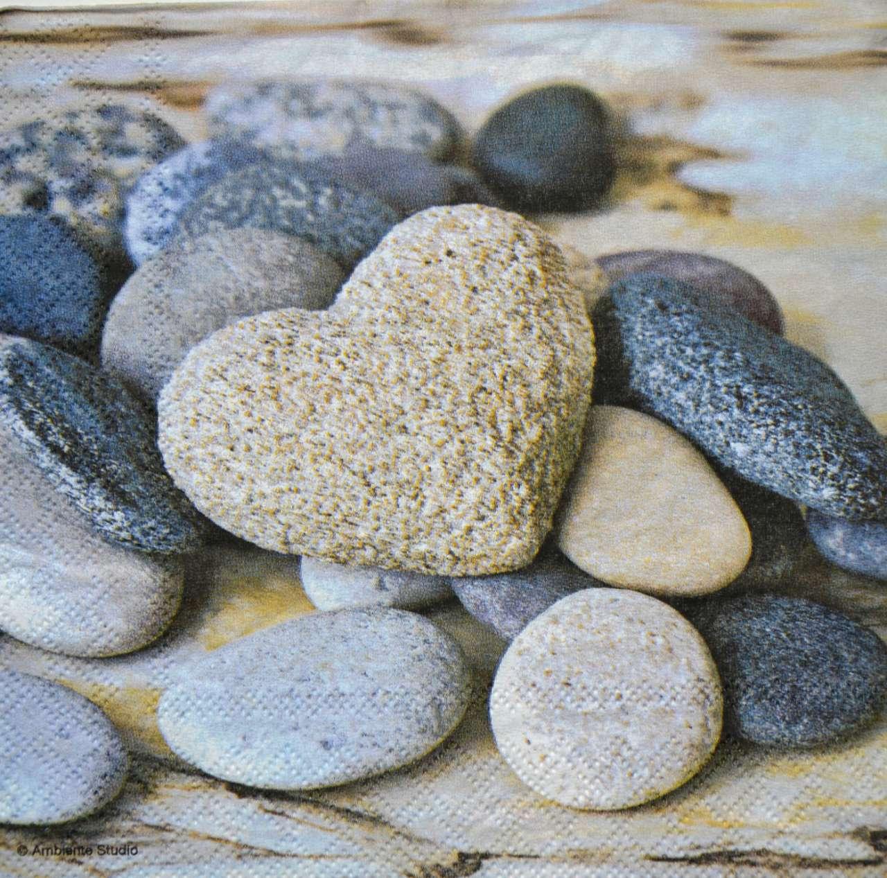 Серветка для декупажу "Камінці на березі", розмір 33*33 см, тришарова - фото 1 - id-p273876651