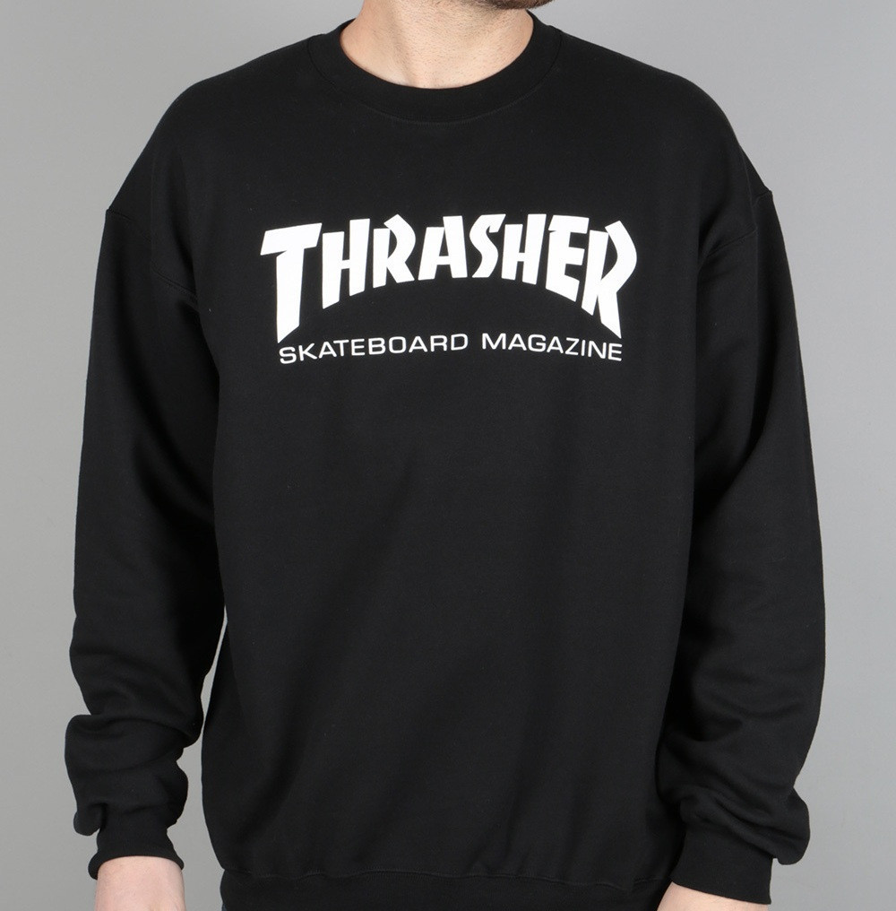 Thrasher світшот • Реальні фото Бірки • Трешер чорна толстовка XS