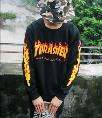 Світшот чоловічий з принтом Thrasher Flame | Кофта