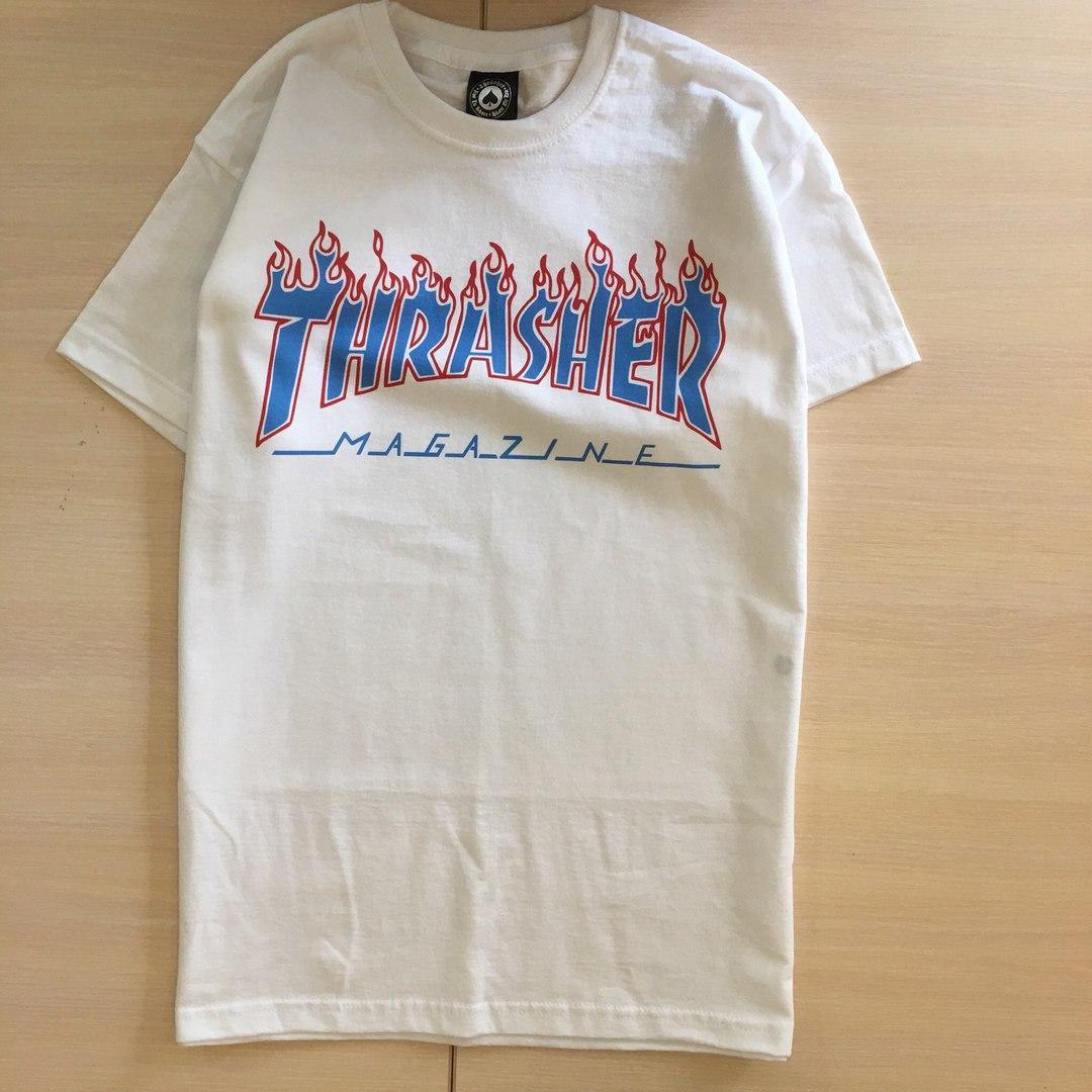 Футболка Thrasher Patriot біла. Реальні фото