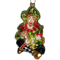 Ялинкова іграшка Блазень KOMOZJA Jester, скло, ручна робота