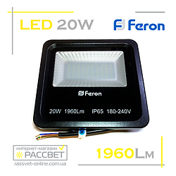 Світлодіодний LED прожектор Feron LL-620 20 W 40 LED з матовим склом 1960 Lm