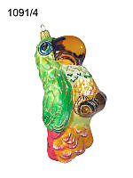 Ялинкова іграшка Папуга KOMOZJA Parrot, скло, ручна робота