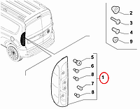 Фонарь стопа левый Doblo 2015- (распашная дверь) OPAR, Арт. 52044717, 52044717, 51974248, FIAT
