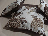 Комплект подушок коричневі квіти, 3 шт., фото 3