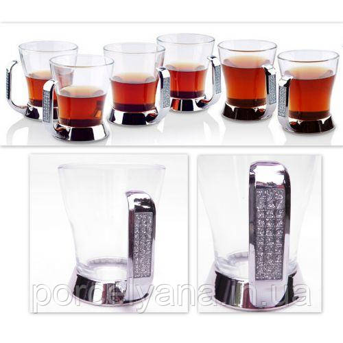 Набір чашок із неіржавкої сталі 200 мл Regent Glitter 6 шт., фото 1