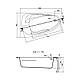 Ванна акрилова асиметрична Cersanit JOANNA NEW 160X95 ліва з ніжками, фото 4