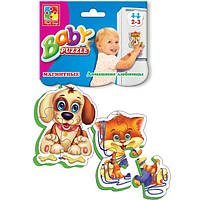 Магнитные беби пазлы Vladi Toys Домашние любимцы 2 шт. (VT3208-02)