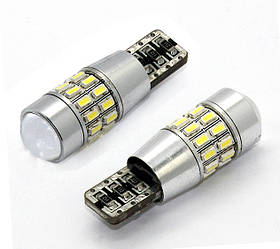 Светодиодная автолампа T10 (W5W) White  PL-T10-30-3014SMD  canbus with lens 带解码带透镜