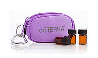 PURPLE COSMETIC BAG WITH BOTTLES / Сумочка-брелок, фиолетового цвета, с 8-ью пустыми бутылочками, по 2 мл