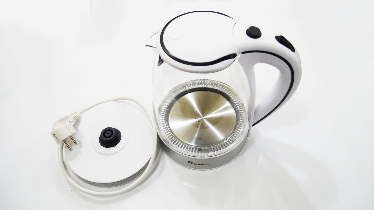 Електрочайник Domotec DT-702 чайник скло 2200Вт 2Л LED підсвічування (Білий)