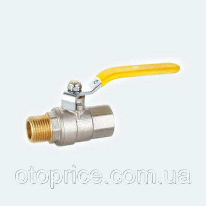 Кран кульовий HLV GAS ванна жовта ручка