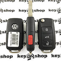 Оригинальный выкидной ключ для Volkswagen (Фольксваген) 3 кнопки 5K0837202AK ID 48/315 MHZ, (keyless)