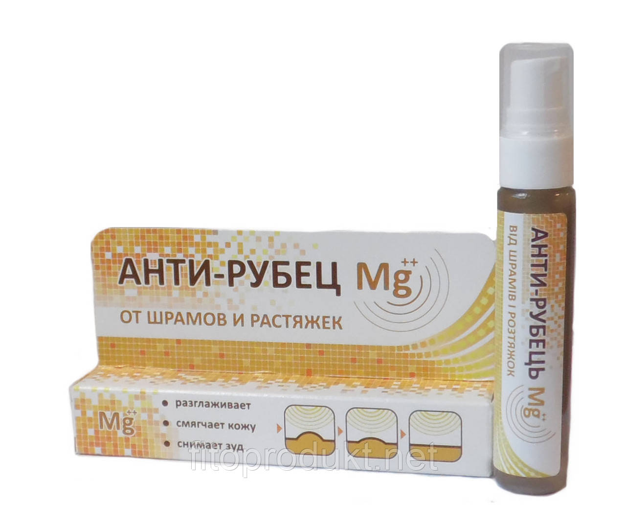АНТИ РУБЕЦЬ Mg++ Гель засіб від шрамів та розтяжок 20 мл Экобиз, фото 1