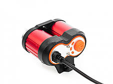 Фара 2XLED T6 анодована з кнопкою і живлення USB, фото 3
