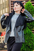 Жіноча куртка з екошкіри до 70 розміру