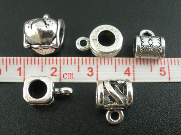 Бейл 7 mm x 7 mm - 11 mm x 10 mm, Антично-серебрянный, Подходит для браслета Пандора, Упаковка 10 шт. - фото 2 - id-p596503837