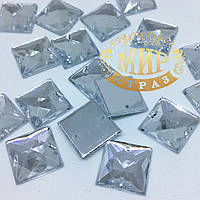 Нашивные акриловые квадраты, Crystal 14х14 mm, 1шт