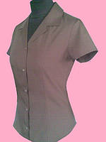 Женская блузка на короткий рукав коричневого цвета