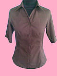 Жіноча блузка рукав 1/2 коричневого кольору, фото 2